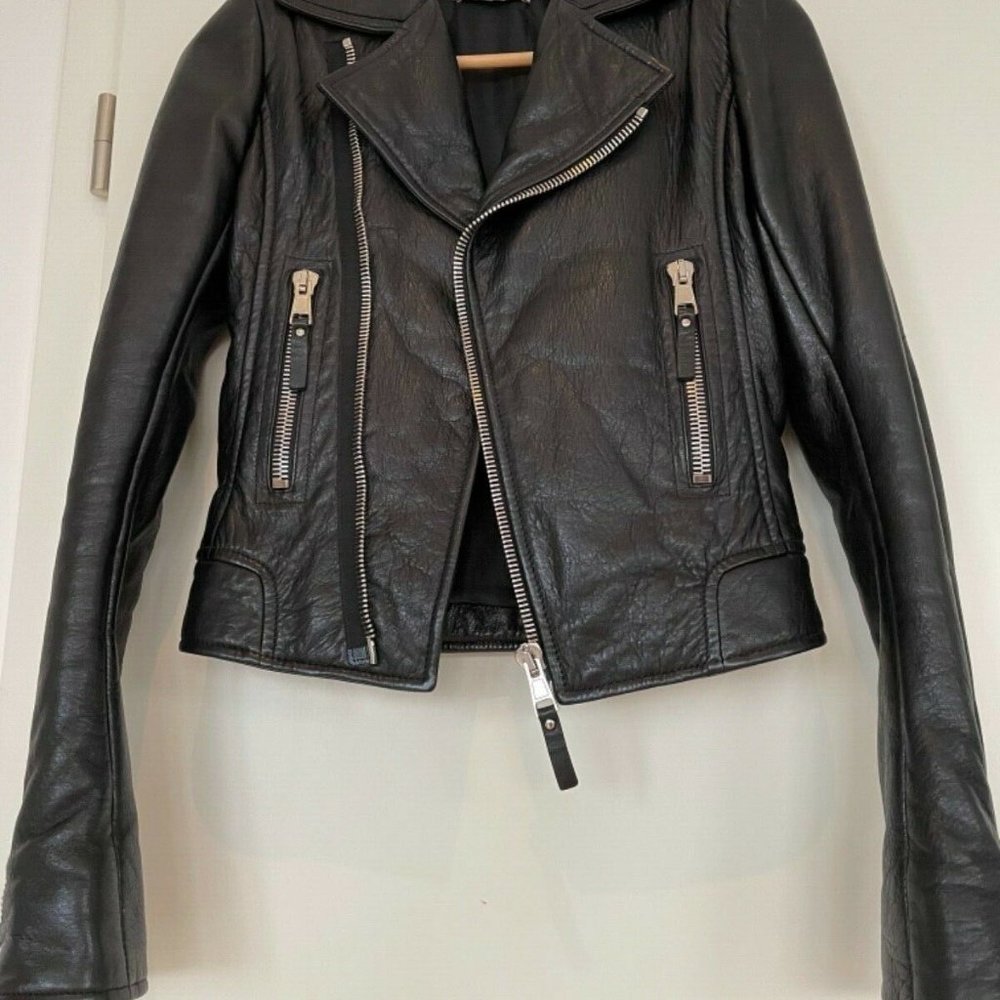 Balenciaga Authentic Black Leather Biker Moto Jacket FR38, UK8/10, US6